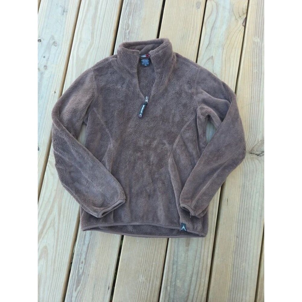 Avalanche Brown half zip small womens sweater jacket top